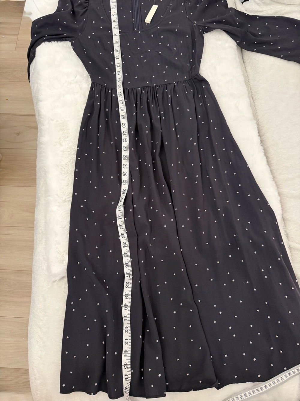NWT Madewell Alicia Night Stars Midi Dress XS Puff Sleeve Celestial Cottagecore - Picture 8 of 12
